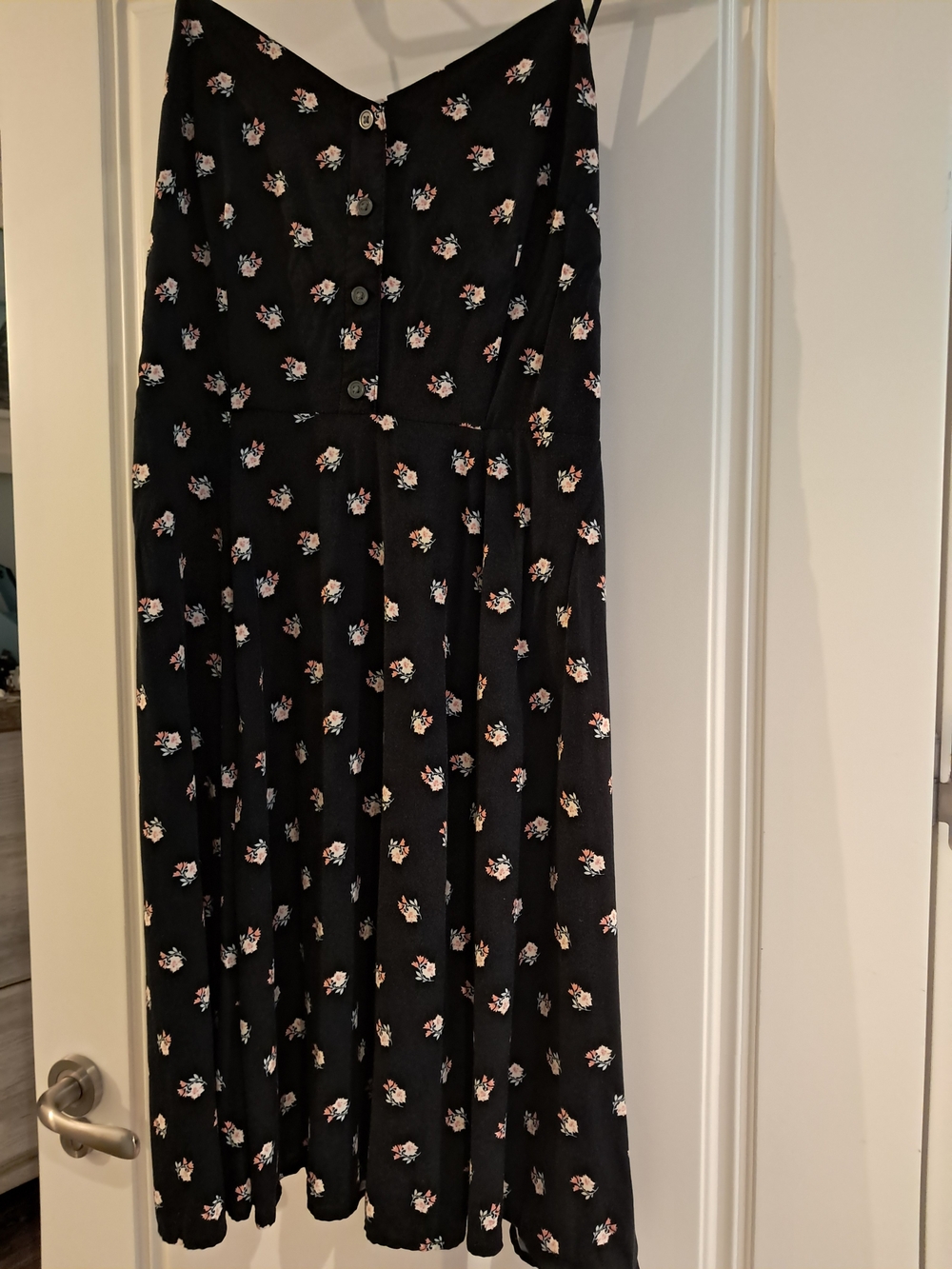 GAP- Black Floral Button-Front Dress